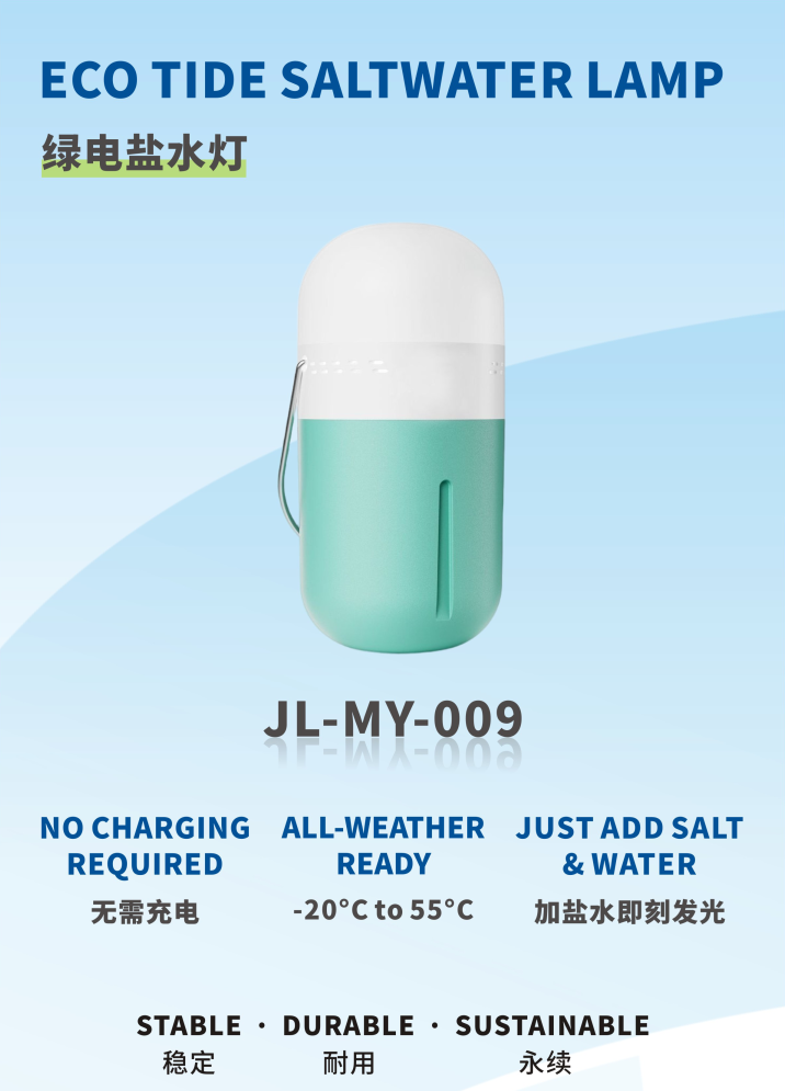 Portable Capsule Salt Water Lamp for Emergency and Camping