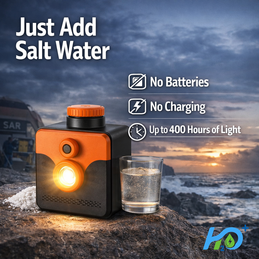 PREP saltwater powered emergency lamp for disaster preparedness